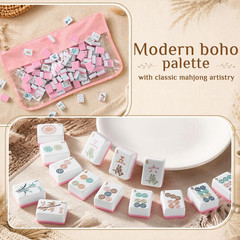 1.2 Inch Engraved American Mahjong Tile Set, 168 Mahjong Tiles with Bag, Portabl