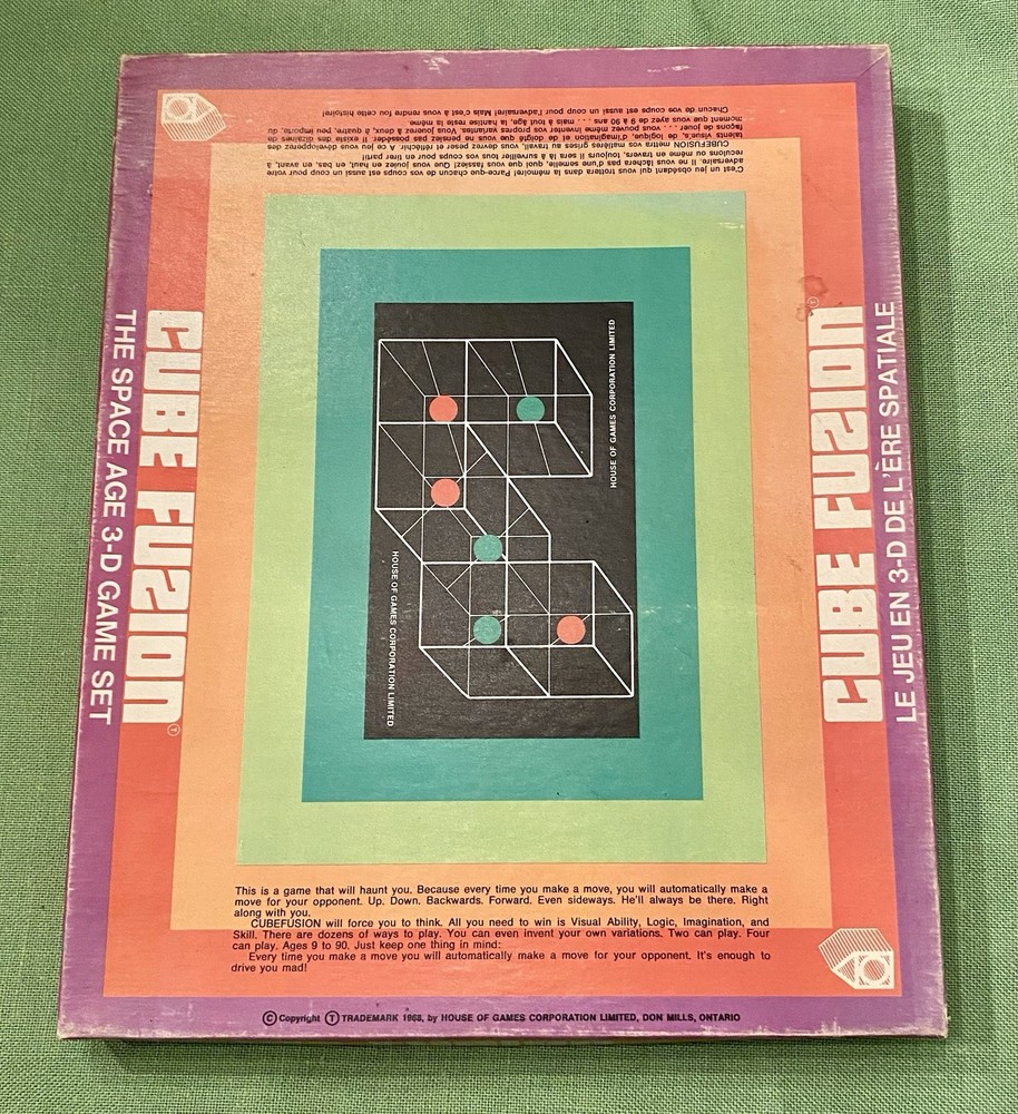 Vintage 1968 CUBE FUSION The Space Age 3D Tic Tac Toe Creative Thinking Game