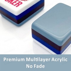 NEW! Vibrant Layered Mahjong Tiles – Full American Set 160Tiles – Gray-blue