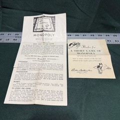 Parker Brothers Monopoly 1951 Board Game Complete with Box Money Cards-NO BOARD
