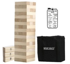 Giant Tower Stacking Game 4 Ft Tall – 54 Blocks, Carry Bag, Scoreboard Included