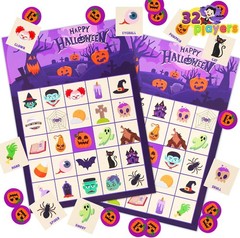 Complete Halloween Bingo Set for 32 Players – Perfect for School & Family