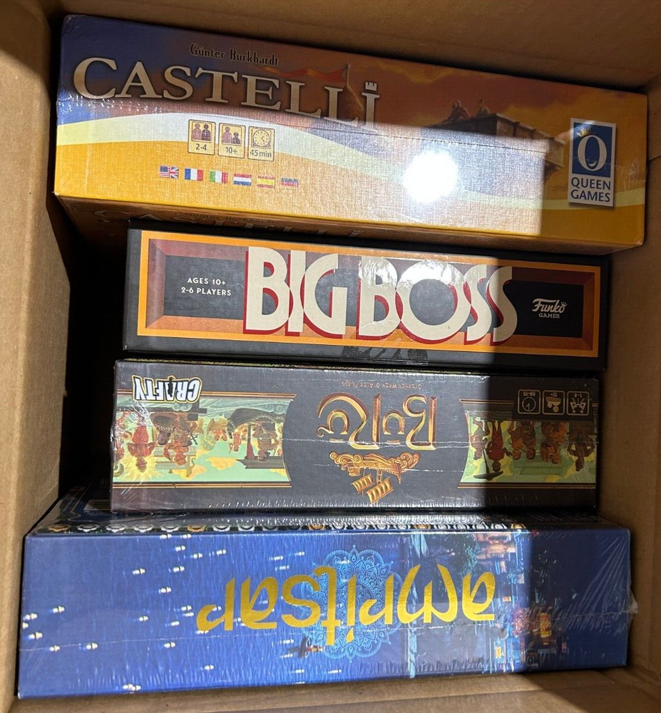Lot of 4 – Board/Card Game Euro MSRP $180 Amritsar, Buru, Big Boss, Castelli,