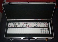Acrylic American Mahjong Set with 166 Tiles Racks Pushers Tokens Aluminum Case