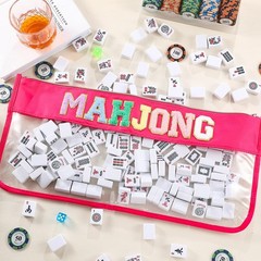 1 PCS Mahjong Bag – Empty Mahjong Tiles Bag Only with Zippered & Letters, Cas…