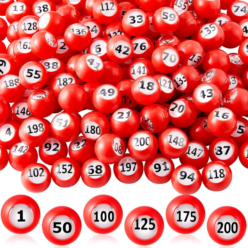Raffle Bingo Ball Set – Numbered with Easy Read Window, Mini Plastic Balls for G