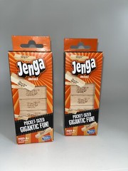 Hasbro Jenga Travel Game 2 Pack Ages 6+ Mini Hardwood Blocks New