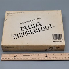 Vtg 1986 Deluxe Chickenfoot 55PC Multicolor Double Nine Dominoes Plastech