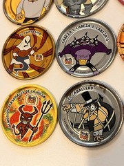 Lot 15 Vintage ¡MUCHA LUCHA! Metalix Tazos Metal Pogs Perro Kelvin Cabeza Rare