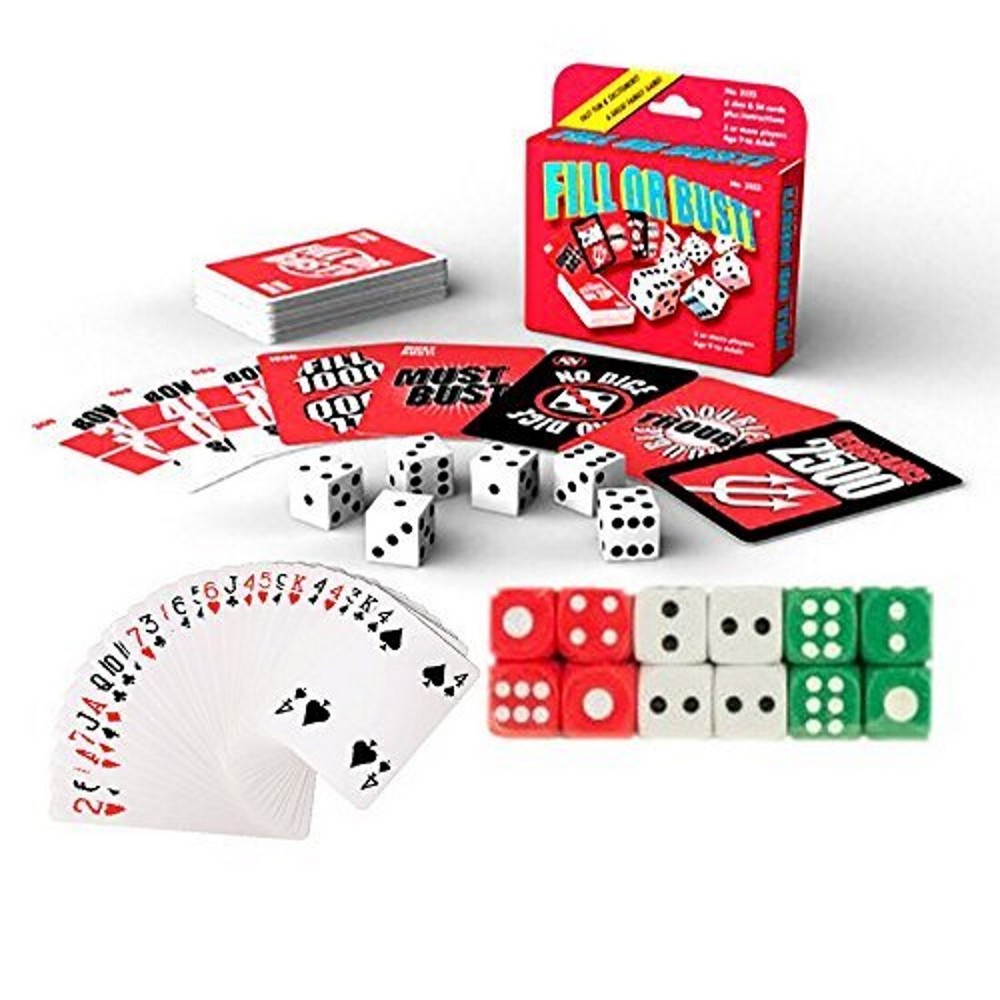 Players Favorite Fill Or Bust Card & Dice Game 3 Piece COMBO Play Set Family Fun