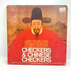 Vintage Pressman CHINESE CHECKERS /CHECKERS Tin Board 14″ Marbles