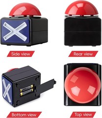 2 Pack Game Buzzers with Lights & Sound – Quiz Buzzer Buttons for Family Feud