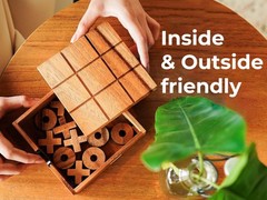 Tic Tac Toe Wood Coffee Tables Family Games to Play and a Classic Game Home 5.5″