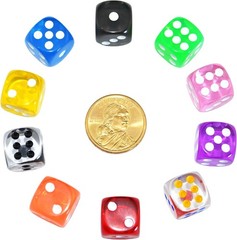 16mm Transparent D6 Dice Set – 10-piece Collection for Tabletop Roleplaying