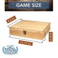 WE Games Board Game with Dice, 12 Numbers, in Natural Wood Box with Lid