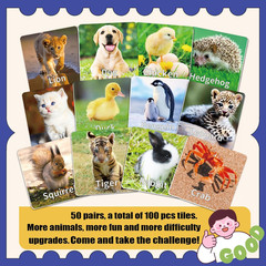 Animal Matching Game for Kids 100PCS Memory Card Game for Toddlers Preschool …