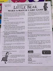 Maurice Sendak Little Bear Cadaco Make a Match Pre-School Game Complete Vtg 1999