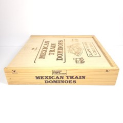 Cardinal Classic Collection Mexican Train Dominoes Wood Box Complete Game