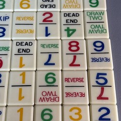 UNO Dominos Complete 81 Piece Replacement Domino Lot – 1986 Edition