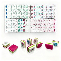 Rose Red Green Multilayer Acrylic American Mahjong Tiles 160-Piece