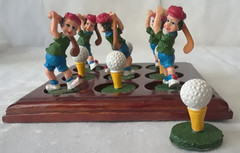 10 PC Tic Tac Toe Golf Game w/ 5.5 in Wood Game Board