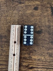 Vintage Set of Puremco No. 616 Standard Marblelike Dominoes Black