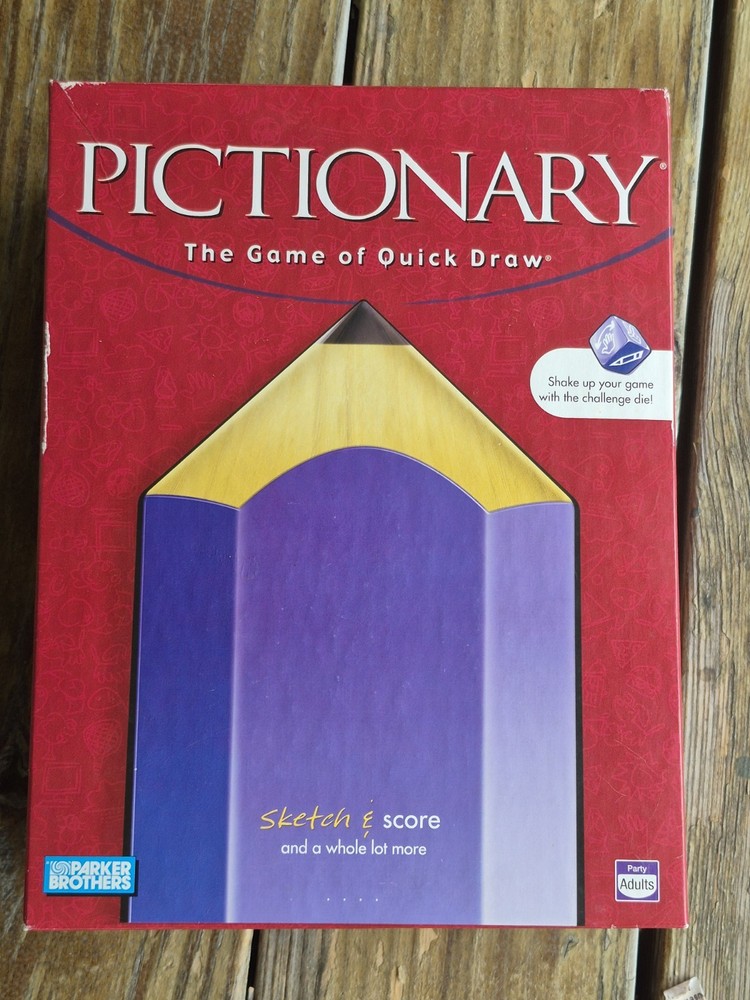 PICTIONARY with a CHALLENGE DIE Board Game, Read Description