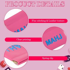 Sunnymove Mahjong Dice Bags 3.8 x 3.9 3.82 x 3.94 inches / 9.7 x 10 cm, Pink