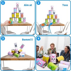 Easter Carnival Knockdown Can Game Set 13 Pcs Kids Adults Indoor Outdoor Fami…