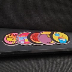 POG Stack N Smack Milk Caps (5) 1990s Pogs Game Pieces Cool Retro 90s Fun