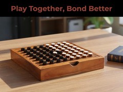 BSIRI Wooden Reversi Othello Board Game 10 inches x 10 inches, Natural Color