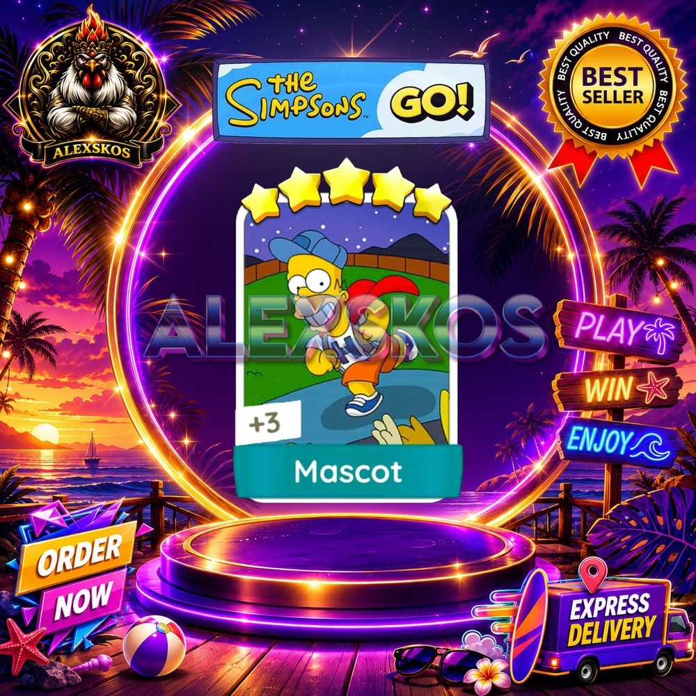 Mascot ⭐Monopoly Go Sticker MOGO The Simpsons Go! Stickers 🌟FastDelivery