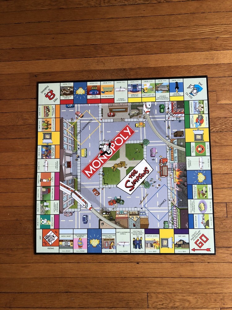 The Simpsons (2000) Monopoly Original Game Board Only – NICE