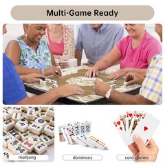 Mahjong Mat – 33″x33″ Non-Slip Noise Reduction Gaming Mat for Table, 3mm Thic…