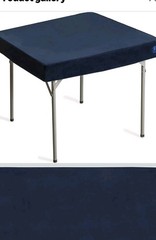 Blue Square Table Cover for Cards Mahjong Board Games Puzzles 34 Inch