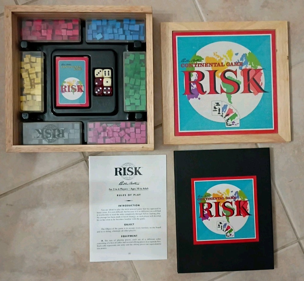 Risk Continental Nostalgia Game Series 2003 Parker Brothers Wooden Box Complete