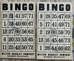 46 Vintage Milton Bradley Co Cardboard Bingo Cards for Replacements & Crafts