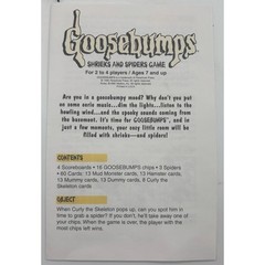 1995 Goosebumps Shrieks And Spiders Game Board Game Parker Brothers