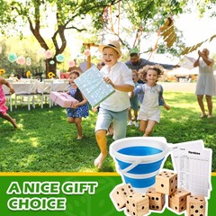 Ropoda 3.5 Giant Wooden Yard Dice Set For Outdoor Fun Barbeque Party Events