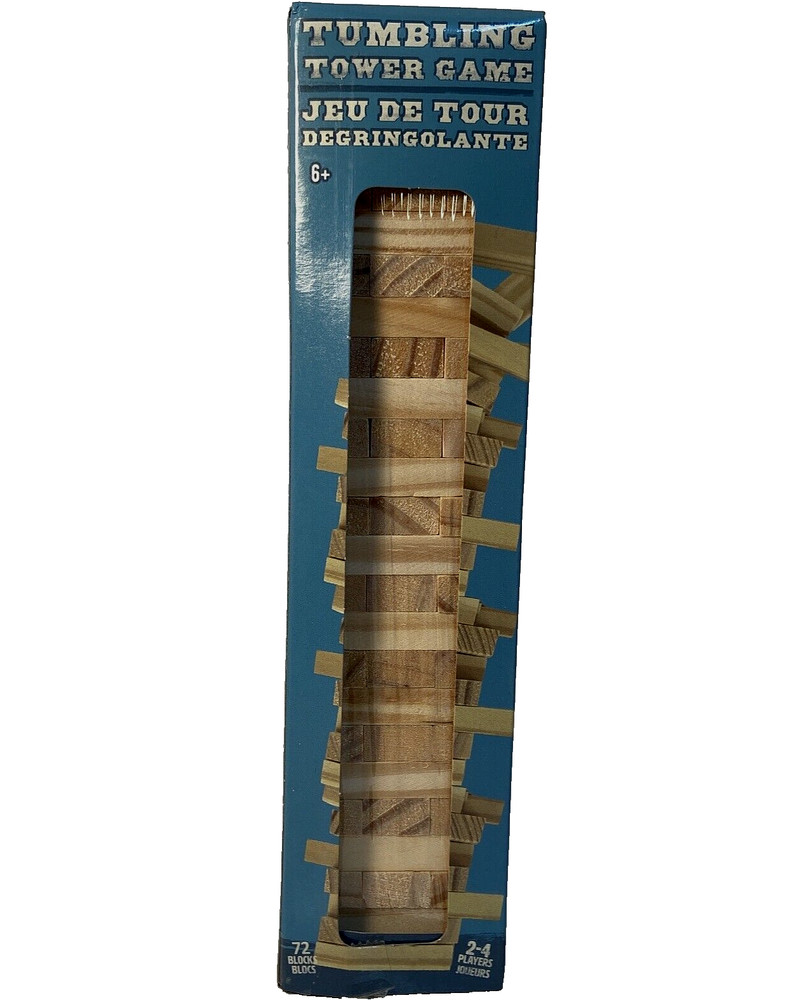 72 Pc Tumbling Tower Game Wooden Mini Jenga Age 6+ / 2-4 Players