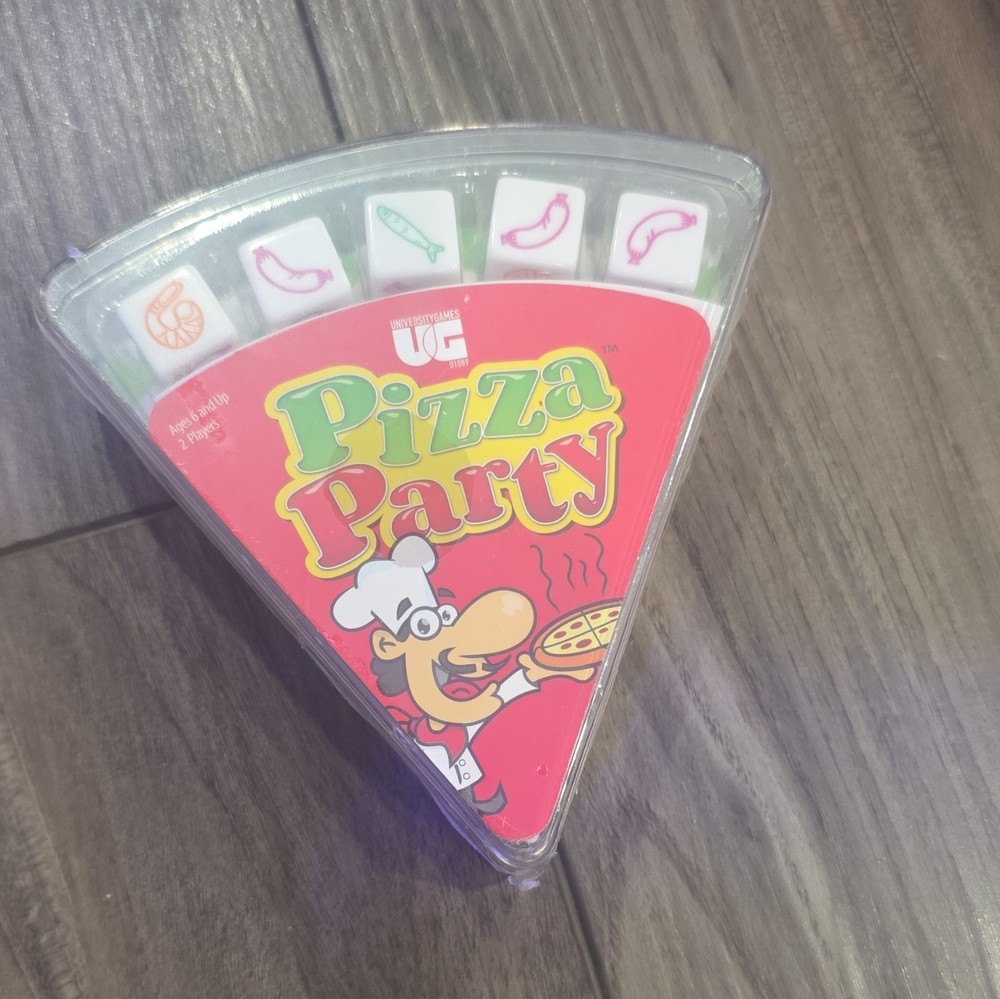 University Games Pizza Party Dice Game w/ Dice, 2 Players, Ages 8+, MPN 01089