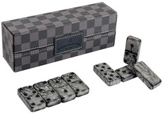 Dominos Set for Adluts Double 6 Jumbo Domino Set 28 Thick Marbleized Black …