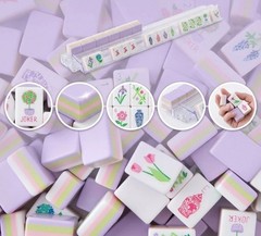 PASTEL PURPLE 4 Layer Acrylic Mahjong Tiles American Set 160 Tiles US SELLER!
