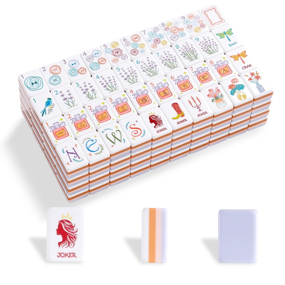 American Mahjong Tile Set,160 Light Purple Acrylic (4-Layer) Engraved Mahjong…