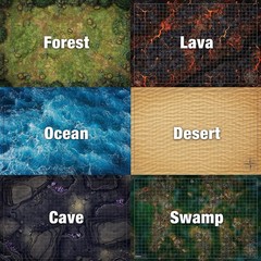 Ultimate DND Battle Set: 3 Double-Sided Mats & 6 Terrains – Waterproof & Compact