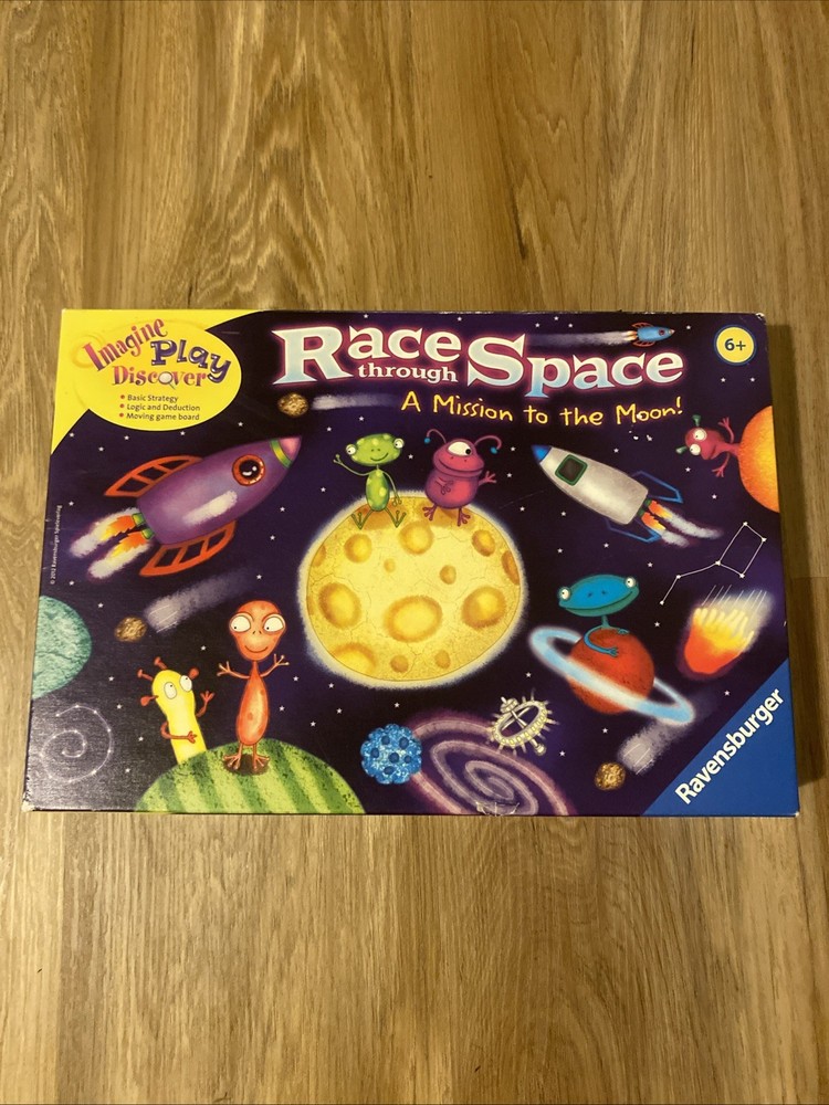 Ravensburger Race Through Space Board Game Incomplete Missing Rockets & Die
