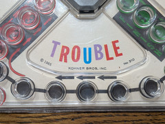 Vtg 1965 POP-O-MATIC Trouble Board Game (Board Only) Kohner Bros. *READ
