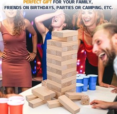 57-Piece Giant Stacking Timber Game – Family Indoor & Outdoor Entertainment