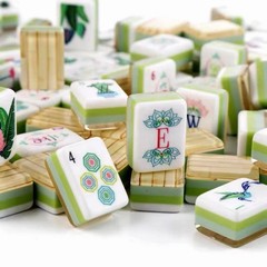NEW! Vibrant Bamboo Grain Acrylic 4-Layer American Mahjong Tile Set 160 Tiles