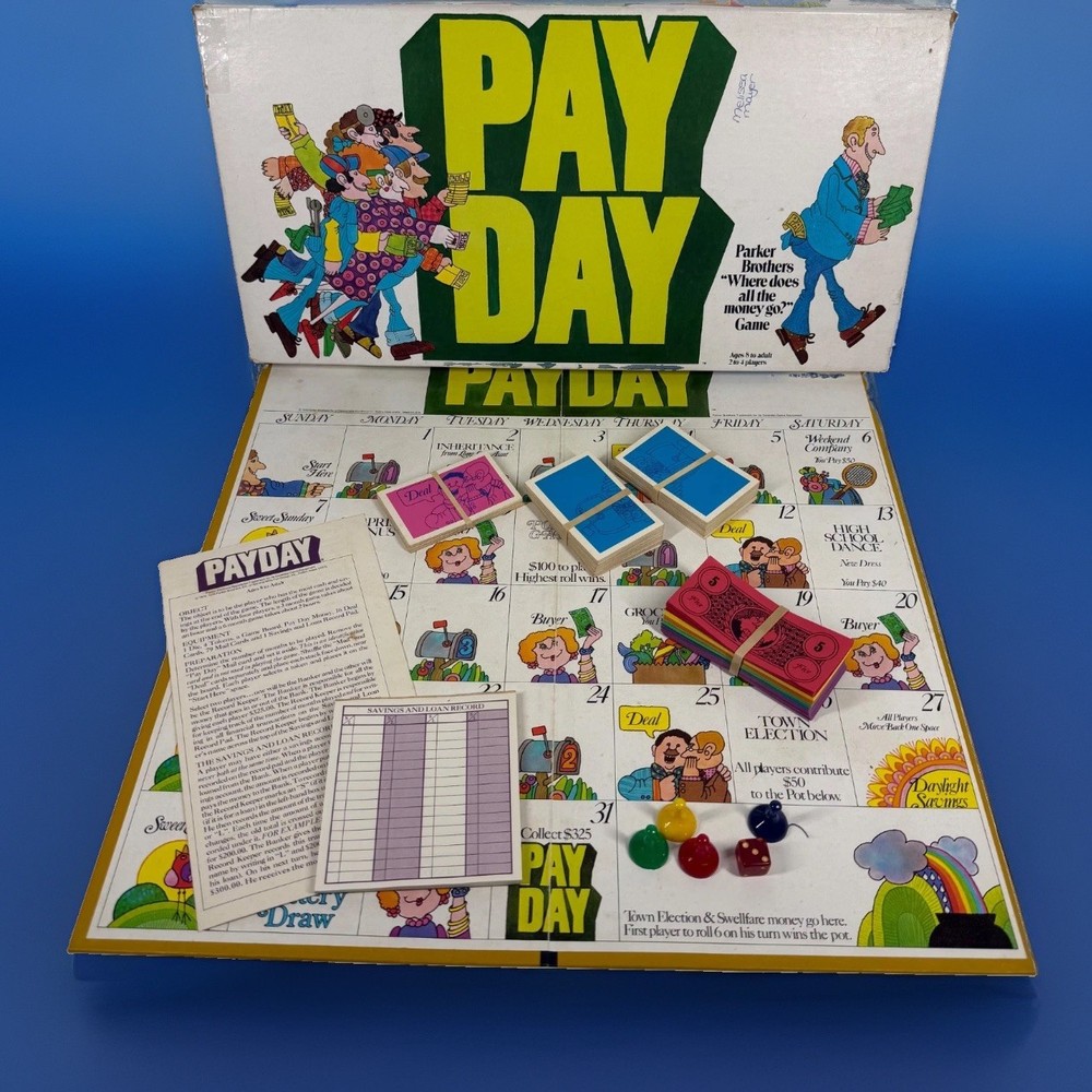 Vintage Pay Day Complete Parker Brothers 1975 Classic Board Game Payday